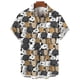 thumbnail image 3 of Camisa hawaiana con estampado 3D de gato de dibujos animados para hombre, blusa con estampado divertido de animales, blusa holgada de moda urbana de verano con solapa, mangas cortas, 3 of 5