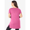 thumbnail image 2 of Roaman's Women's Plus Size Cotton Short Sleeve V-Neck Ultimate Tunic, 2 of 5