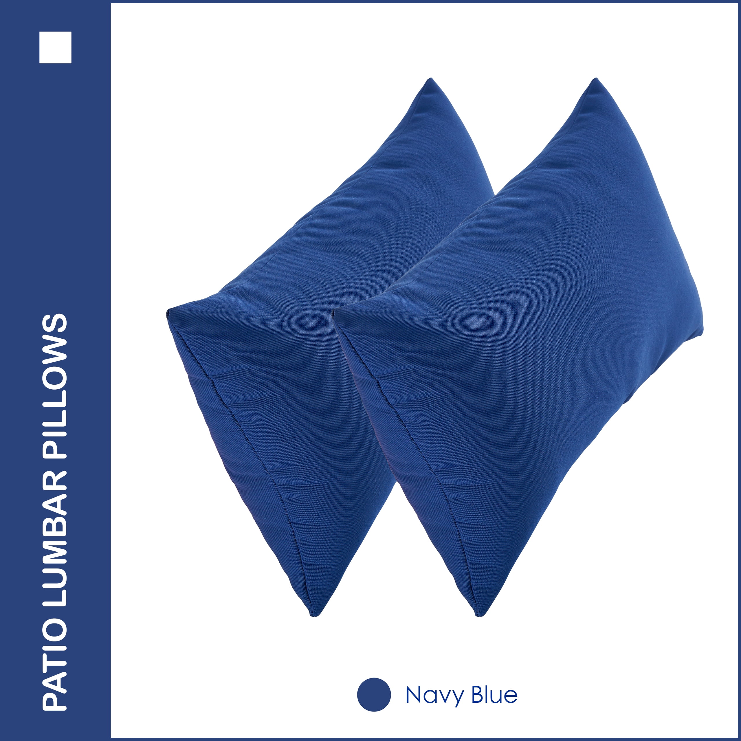 YOOZEKU Indoor Outdoor Lumbar Pillows,Waterproof Outdoor Pillows Set of 2 for Patio Furniture,12x20 Inch,Navy Blue