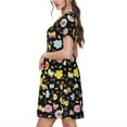 thumbnail image 2 of Lsque Flower Butterfly Print Women's Casual Dress T-Shirt Summer Short Sleeve Scoop Neck Swing Dresses, 2 of 6