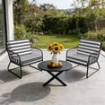 thumbnail image 6 of Outdoor Patio Cushion Covers 4 Pack Classical Stripe Patio Chair Cushion Covers with Ties and Zipper Dark Grey Waterproof Outdoor Seat Cushion Covers for Patio Furniture 22"x22", 6 of 9