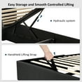 thumbnail image 4 of Einhomn Full Size Lift Up Storage Bed With Wingback Headboard, Upholstered Platform Bed Frame With Hydraulic Storage, Linen Fabric, No Box Spring Needed,Black, 4 of 9