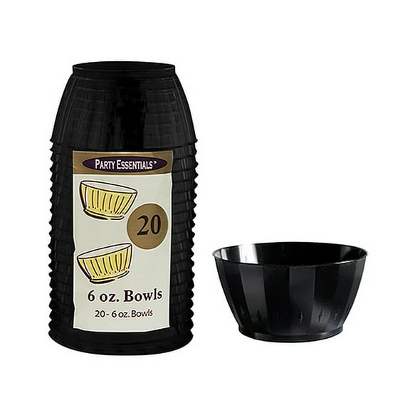 1 - Party Essentials 6 Oz. Elegance/Deluxe Small Bowls - Black 20 Ct.