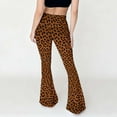 thumbnail image 5 of Owordtank Women's Boho Chic High Waist Flare Leggings - 70s Retro Style Bell Bottom Yoga Pants with Vintage Floral & Leopard Prints, 5 of 8