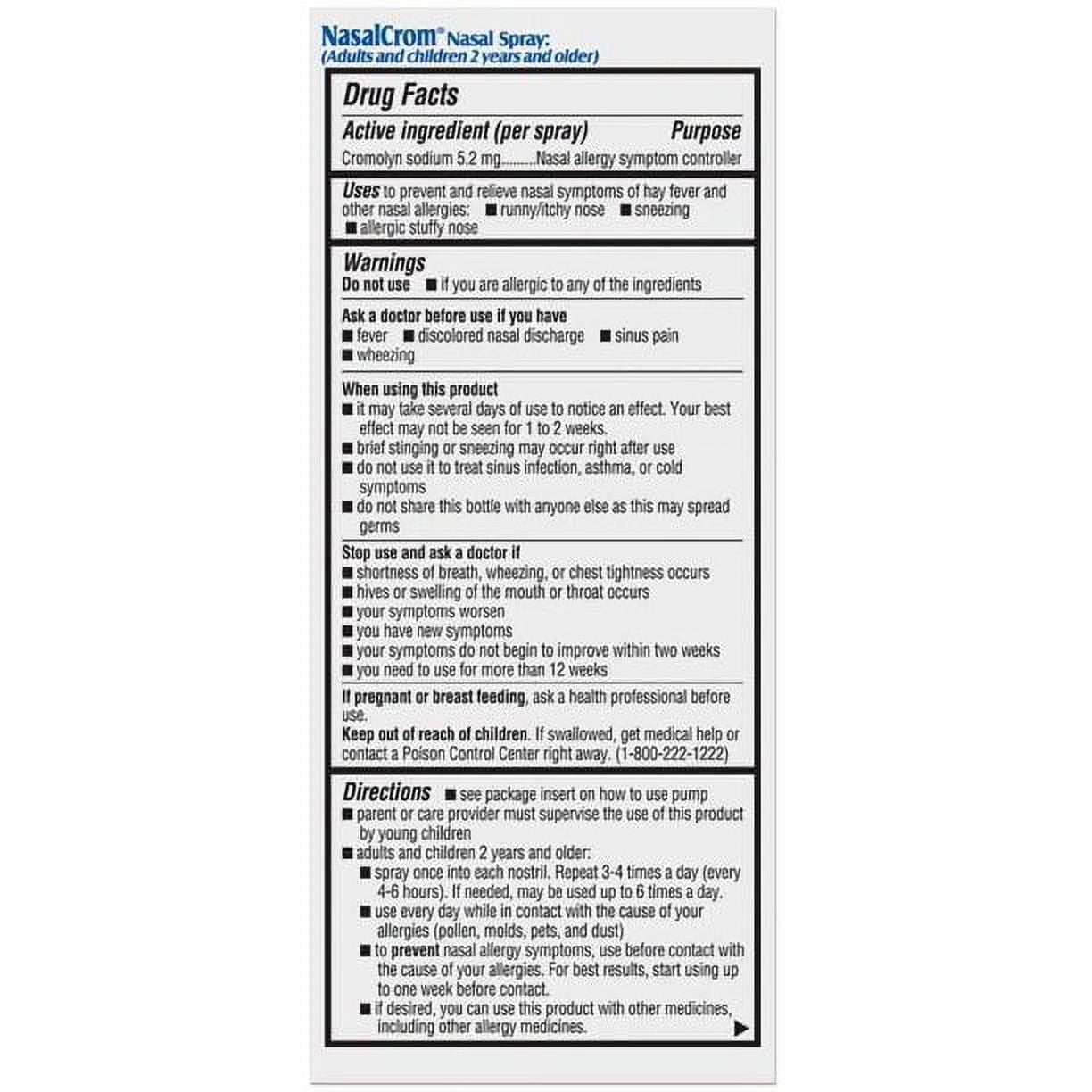 NasalCrom Symptom Controller Prevents & Relieves Allergies 0.88 oz, 4-Pack