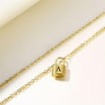 thumbnail image 5 of VOLALO Jewelry Initial Pendant Necklace for Men Womens, 14K Gold Plated Lock Letter Capital From A-Z, 5 of 8
