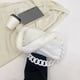 thumbnail image 4 of Bolso Bolsos de hombro informales suaves y esponjosos con cadena de felpa para mujer (blanco), 4 of 8