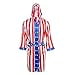thumbnail image 2 of AMNPOLEN Adult Men Satin American Flag Boxing Costume Robe Cloak With Hood, 2 of 4