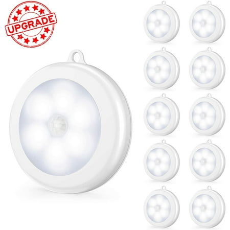 

Motion Sensor LED Night Light Non-Fall Cordless Battery-Powered Wall Light Stick-on Magnet Closet Lights Safe Lights for Stairs Hallway Bathroom Kitchen Cabinet (White)