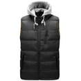 thumbnail image 3 of BiZtdJrK Men Nylon Vest Warm Windproof Hooded Vests Lightweight Sleeveless Zip Up Jacket Casual Outerwear Outdoor Golf Vests 50% Percent Off Sales Today Black XXXL, 3 of 7