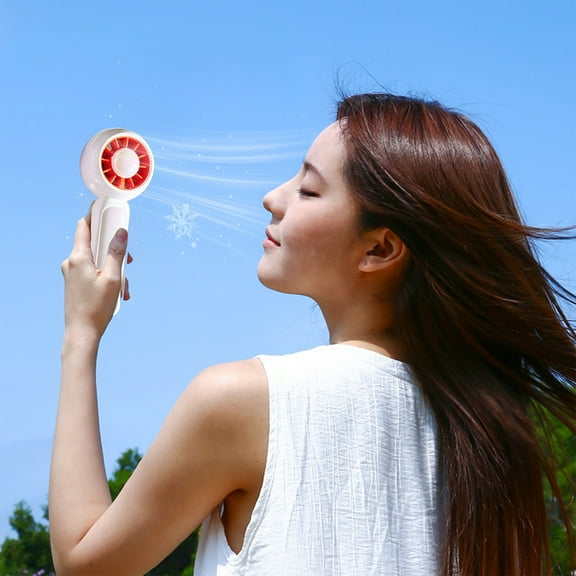 Handheld Turbo Mini Fan 3 Speeds, USB Rechargeable Portable Desk Fan, 36dB Ultra Quiet Personal Cooling Fan, Foldable Outdoor Travel Fan with Stand, Student Camping Makeup Fan with Type-C Charging