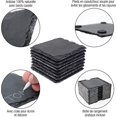 thumbnail image 2 of SHAR Dark gray slate coasters (4pcs) - decorative coasters under slate pots and felt storage boxes, 2 of 4