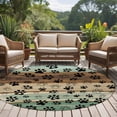 thumbnail image 4 of Round Rugs 5Ft, Teal Brown Round Area Rug Washable Indoor Throw Carpet, Pet Paw Printed Farmhouse Dog Claws Wood Grain Soft Non Slip Circle Rug for Cabinet Bathroom Home Decor Aesthetic, 4 of 8