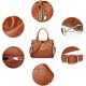 thumbnail image 3 of Rawiri Bolso de mujer de piel con asas, asa superior, bolso de hombro suave vintage para mujer, 3 of 5