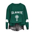 thumbnail image 2 of Herrnalise Women's St. Patrick's Day Clover Printed Tops Irish Shamrock Sweatshirt Long Sleeve Slouchy Pullover Tops Gear up for greatness for less, 2 of 4