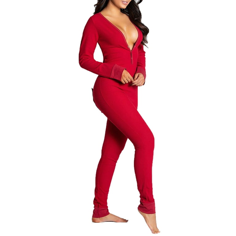 Red pajamas with back flap new arrivals