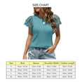 thumbnail image 4 of Camiseta De Manga Corta Con Volantes De Encaje,Tops De Manga Corta Con Cuello Redondo De Manga Corta De Encaje De Moda Camiseta De Manga Corta Con Volantes Rendimiento Sólido, 4 of 5