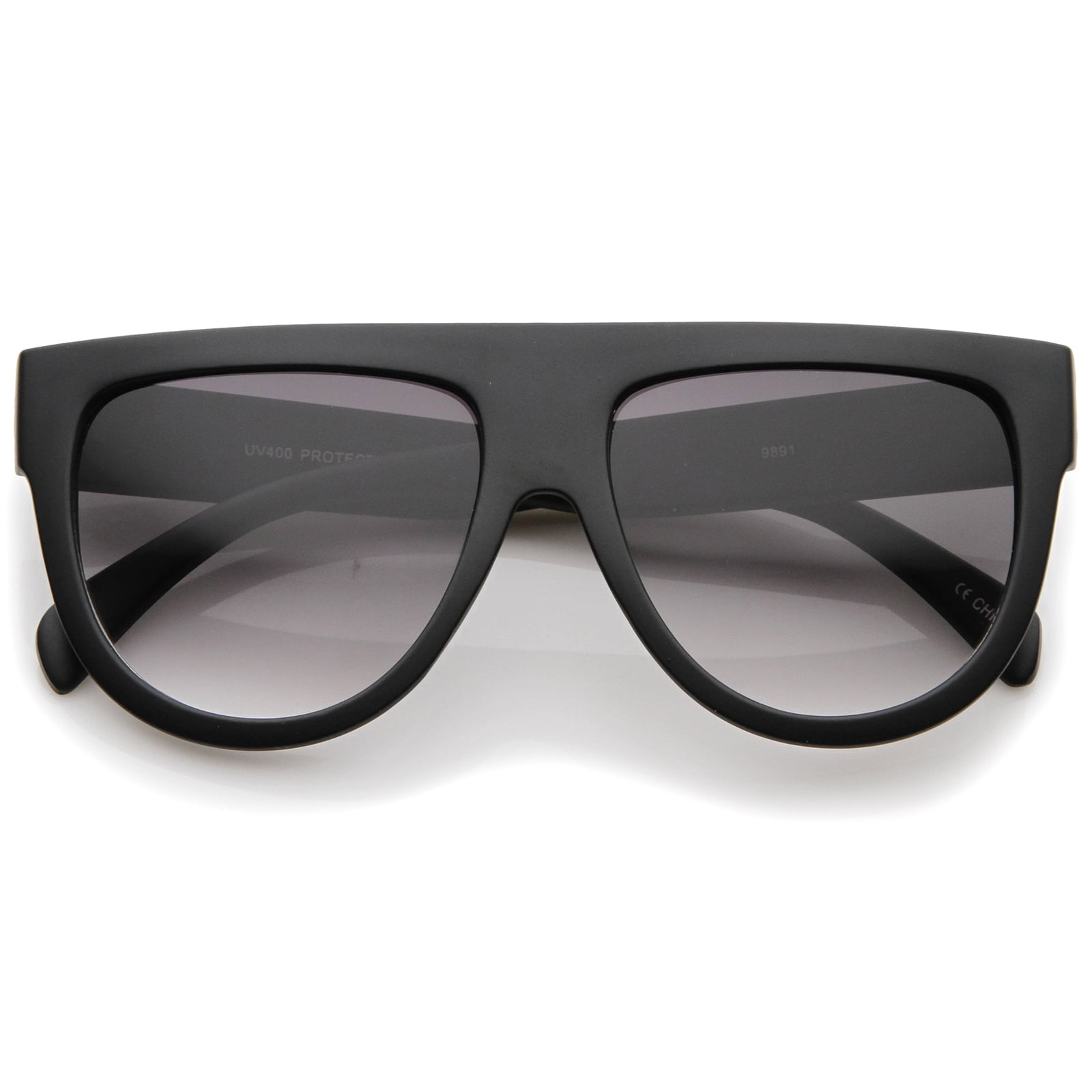 sunglass.la Large Oversize Wide Temple Flat Top Aviator Sunglasses