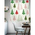 thumbnail image 3 of Red Green Christmas Tree Sheer Curtains 63 Inch Length 2 Panels Set, Xmas Tree Watercolor Voile Window Treatment Rod Pocket Curtains Sheers Drapes for Bedroom/Living Room/Kitchen 52x"63"x2, 3 of 7