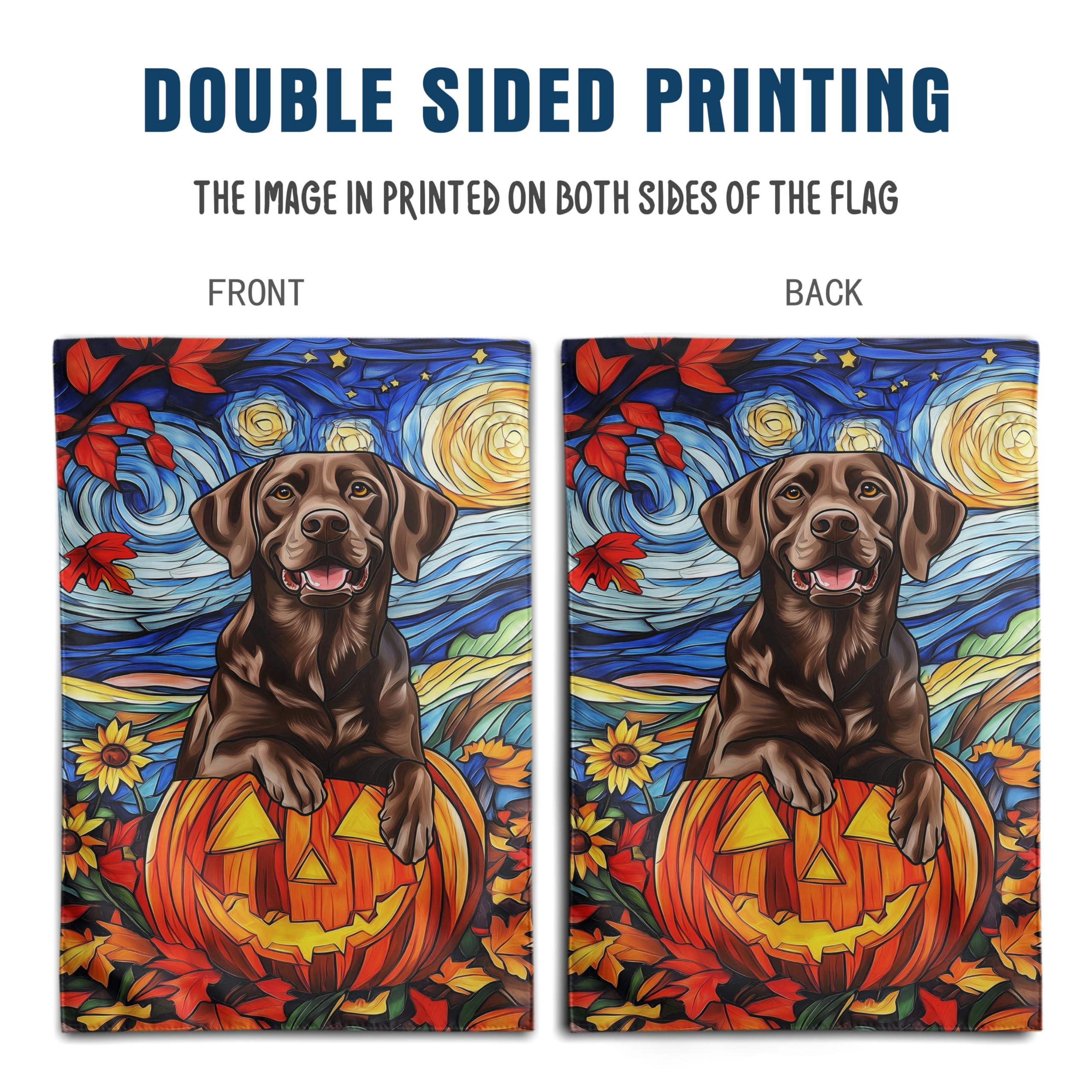 4th of July Chocolate Lab Garden Flag Red White Blue Floral Labrador Dog Yard Flags Small Memorial Independence Day Banner 12x18 Double Sided for Outside Outdoor Patriotic Decor