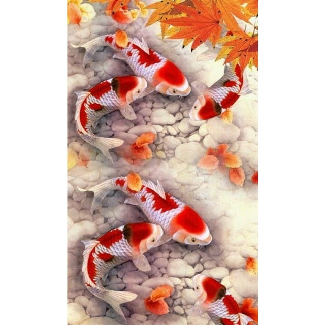 Cuadros Decorativos 5D Full Round Drill Diamond Painting Koi Kits de mosaico Arte de la pared Artesanía Sywqhk Nuevos Originales