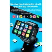 Smart Watch for Men, 4G Smartwatch for Android and iOS 2.88 Inch Touch Screen Android 11 OS 64GB Activity Tracker with Face Unlock Dual Cameras WiFi GPS Detachable Band (Black, 64G)