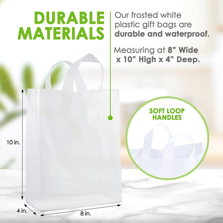 Fry's Food Stores - Prime Line Packaging Clear Plastic Bags with Soft Loop Handles  Gift Bags, 50 Pack - 10x5x13x5, 50 Pcs