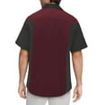 thumbnail image 2 of Liquid West Men's Classic Retro Bowling Shirt ( #11 - Burgundy/Black, 2XL), 2 of 3