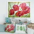 thumbnail image 3 of Designart 'Blossoming Red Poppies In The Morning' Traditional Framed Art Print, 3 of 4
