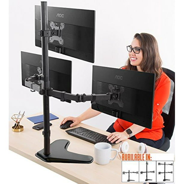 Stand Steady Freestanding 3 Monitor Mount Desk Stand Height Adjustable Triple Monitor Stand