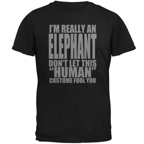 Halloween Human Elephant Costume Mens T Shirt Black LG