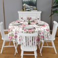 thumbnail image 2 of Pioneer Flower Floral Print Pattern Round Tablecloth 60"x60",Wrinkle Wipeable Table Cloth for Kitchen Dining Room Picnic Patio Party, 2 of 6