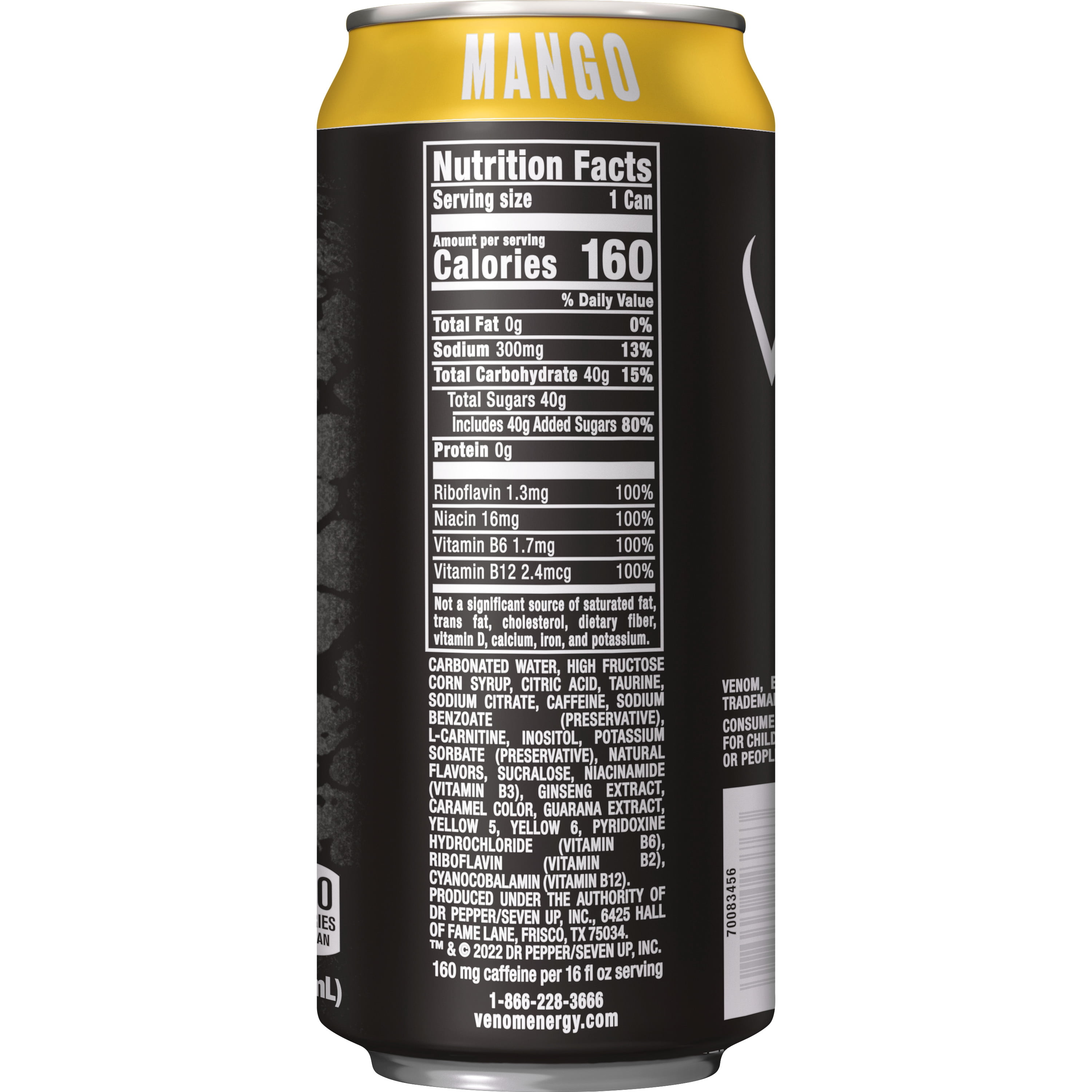 (9 pack) Venom Mango Energy Drink, 16 Fl Oz Can