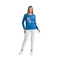 thumbnail image 3 of Long Sleeve Scoop Neck Shirt for Women in Dandelion Print, Soft Combed Cotton Comfort, 3 of 5