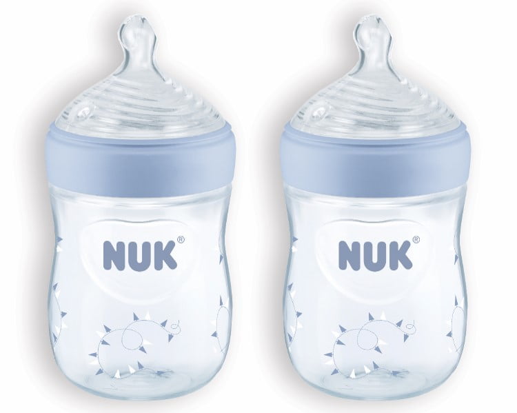 Pink 5 oz NUK Simply Natural Bottles Girl 0 150 ml Each Months Slow 2 Pack 