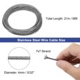 thumbnail image 2 of 1/8" 66ft 304 Stainless Steel Cable Wire Rope 7 x 7 Strands PVC Coated Aircraft Wire for Outdoors Decking, 2 of 5