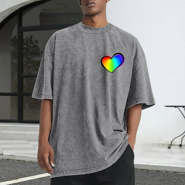 Tops para hombre, blusas y camisas de cuello redondo y manga corta para hombre, camisetas deportivas informales con estampado desgastado para hombre, blusas de cuello redondo y manga corta para hombre