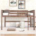thumbnail image 4 of Churanty Low Twin Size Loft Bed Frame for Kids,Wood Junior Loft Bed Frame with Hanging Clothes Racks, Natural, 4 of 14