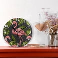 thumbnail image 2 of Roses Flowers Flamingoes Leaves Black 10 inch Wall Clocks Non Ticking Easy to Read Battery Decorative for Home Bathroom Kitchen Bedroom Living Room, 2 of 8