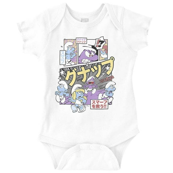 Purple Smurfs GNAP Manga Panel Romper Boys or Girls Infant Baby Brisco Brands 18M