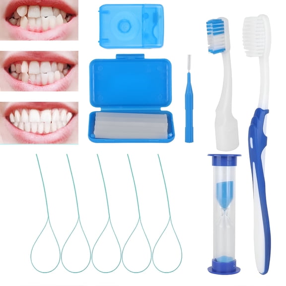 RAGUPEL Toothbrush,Interdental Brush,Dental Wax & Floss Kit for Braces Care Complete Orthodontic Solution