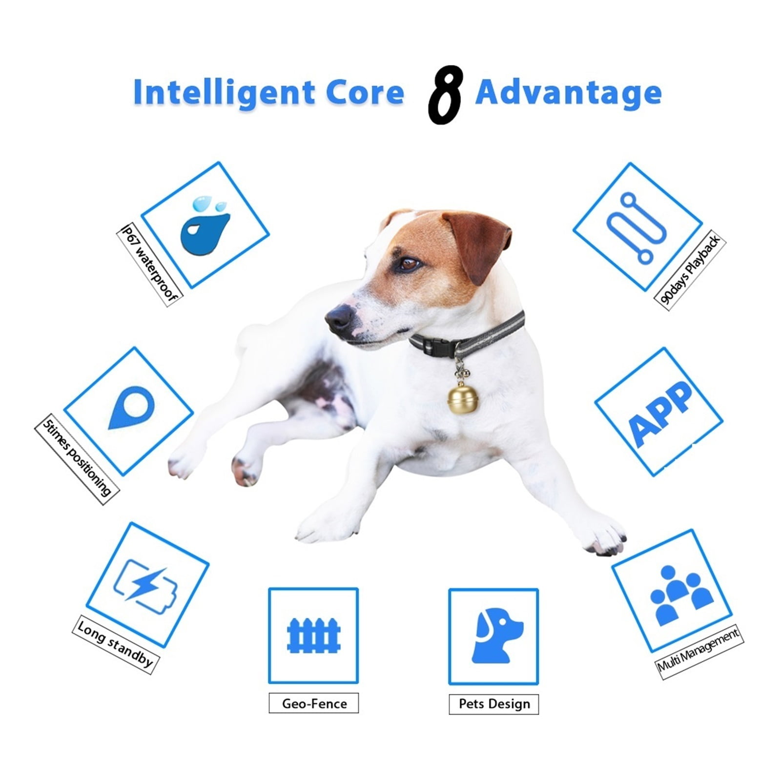Mini Fashion Smart Dog Cat Pets Positioning Collar Bell GPS Tracker Anti-lost Alarm Tag Wireless Bag Wallet Key Finder Locator ,Providing Reminders At Any Time