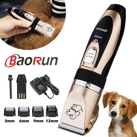 Baorun Professional Low Noise Grooming Kit Animal Pet Cat Dog Cordless Hair Trimmer Clipper Shaver Set