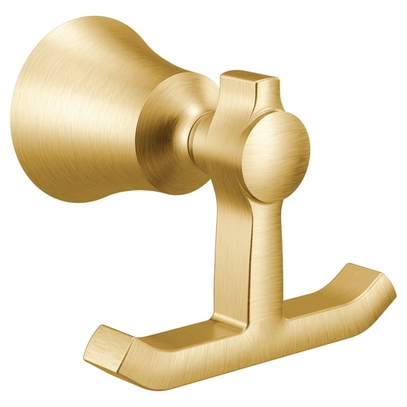 Moen Yb0303 Flara Double Robe Hook - Gold
