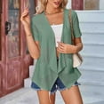 thumbnail image 5 of Gift for Adults Ofreoo Women's Casual Solid Color Pocket Sleeveless Cardigan Jacket Top Short Sleeve Cardigans for Women, 5 of 6
