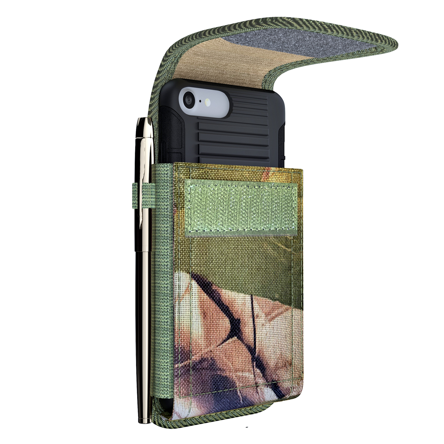 iPhone 11 Pro Max/Xs Max Holster Case - Rugged Nylon Belt Clip Case Cell Phone Carrying Pouch Holder Belt Holster for Apple iPhone 11 Pro Max/Xs Max (Fits Phone w/Otterbox Case on) Camo - image 4 of 6