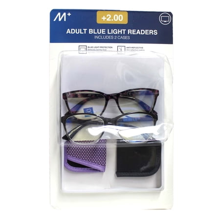 M+ Adult Blue Light Readers Glasses +2.00