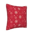 thumbnail image 2 of Square Throw Pillow Covers with Core, Red Christmas Snowflakes Pillows for Sofa Beds, 18"x18", 2 of 9