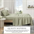 thumbnail image 2 of Cotton Heathered Melange Jersey Knit Bed Sheet Set (King, Heathered Olive), 2 of 7