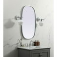 thumbnail image 3 of Metal Frame Oval Mirror 20x36 Inch in Silver, 3 of 3